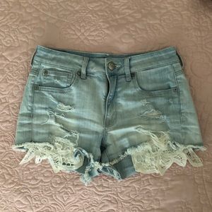 AMERICAN EAGLE high rise shortie shorts